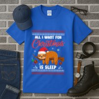 All I Want For Xmas Is Sleep Funny Sloth Gift Tall T-Shirt