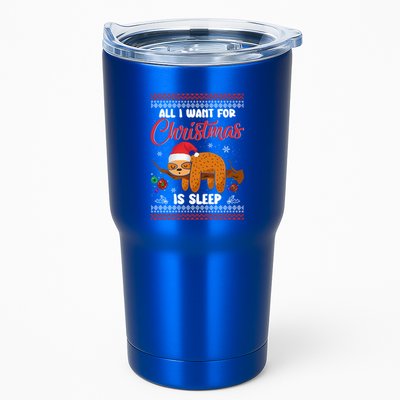 All I Want For Xmas Is Sleep Funny Sloth Gift Tumbler