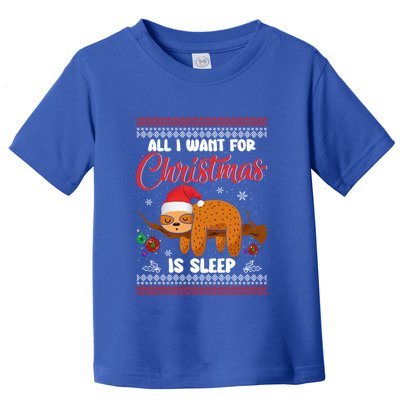 All I Want For Xmas Is Sleep Funny Sloth Gift Toddler T-Shirt