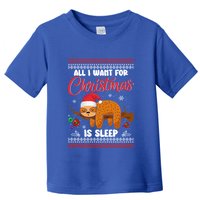All I Want For Xmas Is Sleep Funny Sloth Gift Toddler T-Shirt