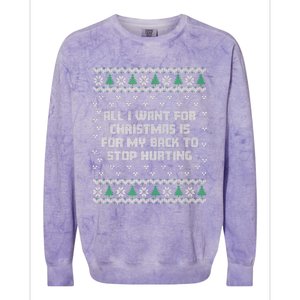 All I Want Is My Back To Stop Hurting Funny Christmas Premium Colorblast Crewneck Sweatshirt