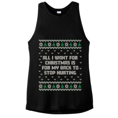 All I Want Is My Back To Stop Hurting Funny Christmas Premium Ladies PosiCharge Tri-Blend Wicking Tank