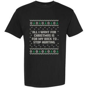 All I Want Is My Back To Stop Hurting Funny Christmas Premium Garment-Dyed Heavyweight T-Shirt