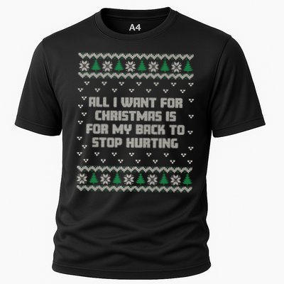 All I Want Is My Back To Stop Hurting Funny Christmas Premium Performance Shirt