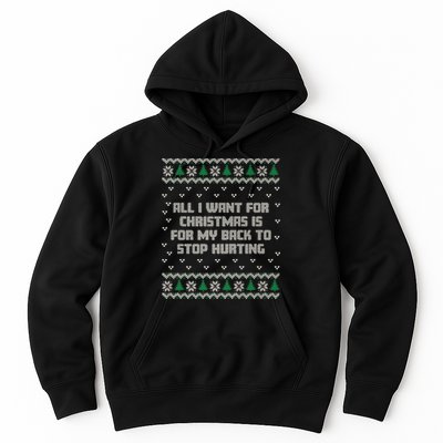 All I Want Is My Back To Stop Hurting Funny Christmas Premium Hoodie