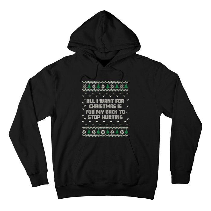 All I Want Is My Back To Stop Hurting Funny Christmas Premium Hoodie