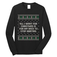 All I Want Is My Back To Stop Hurting Funny Christmas Premium Long Sleeve Shirt