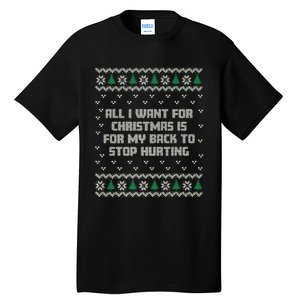 All I Want Is My Back To Stop Hurting Funny Christmas Premium Tall T-Shirt