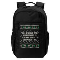 All I Want Is My Back To Stop Hurting Funny Christmas Premium Backpack