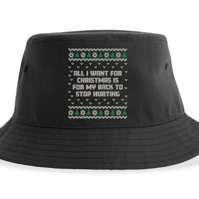 All I Want Is My Back To Stop Hurting Funny Christmas Premium Sustainable Bucket Hat