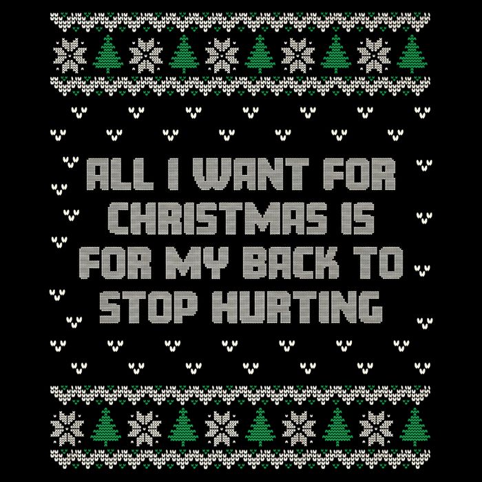 All I Want Is My Back To Stop Hurting Funny Christmas Premium Drawstring Bag