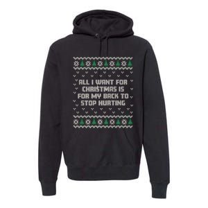 All I Want Is My Back To Stop Hurting Funny Christmas Premium Premium Hoodie