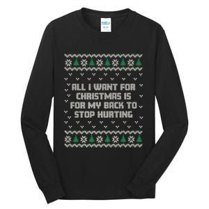 All I Want Is My Back To Stop Hurting Funny Christmas Premium Tall Long Sleeve T-Shirt