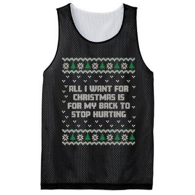 All I Want Is My Back To Stop Hurting Funny Christmas Premium Mesh Reversible Basketball Jersey Tank
