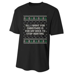 All I Want Is My Back To Stop Hurting Funny Christmas Premium Performance Sprint T-Shirt