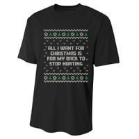 All I Want Is My Back To Stop Hurting Funny Christmas Premium Performance Sprint T-Shirt