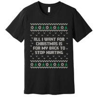 All I Want Is My Back To Stop Hurting Funny Christmas Premium Premium T-Shirt