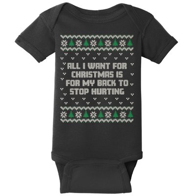 All I Want Is My Back To Stop Hurting Funny Christmas Premium Baby Bodysuit