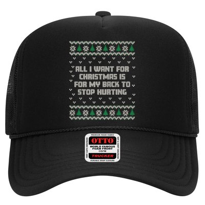All I Want Is My Back To Stop Hurting Funny Christmas Premium Trucker Hat