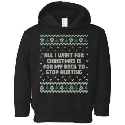 All I Want Is My Back To Stop Hurting Funny Christmas Premium Toddler Hoodie