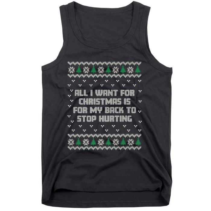 All I Want Is My Back To Stop Hurting Funny Christmas Premium Tank Top