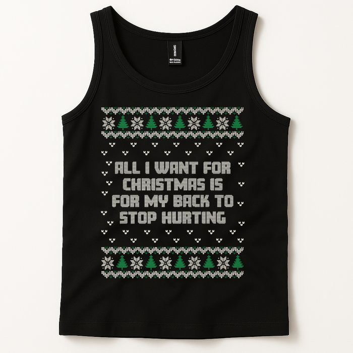 All I Want Is My Back To Stop Hurting Funny Christmas Premium Tank Top