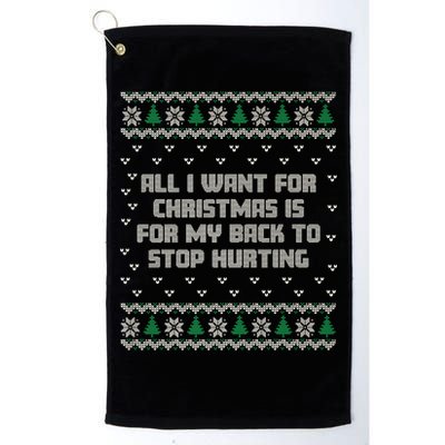 All I Want Is My Back To Stop Hurting Funny Christmas Premium Golf Towel