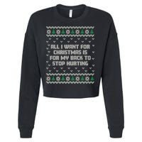 All I Want Is My Back To Stop Hurting Funny Christmas Premium Cropped Pullover Crew