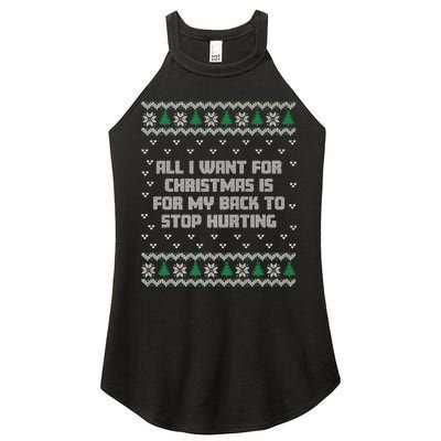 All I Want Is My Back To Stop Hurting Funny Christmas Premium Women's Perfect Tri Rocker Tank