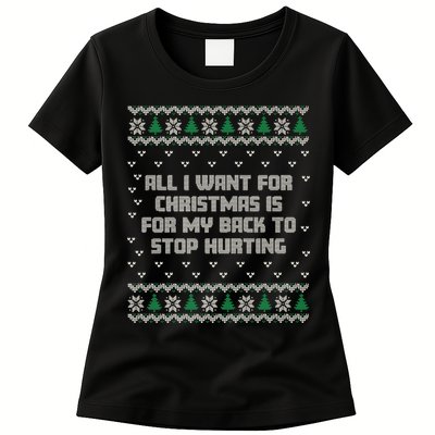 All I Want Is My Back To Stop Hurting Funny Christmas Premium Womens T-Shirt