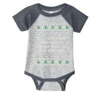 All I Want Is My Back To Stop Hurting Funny Christmas Premium Infant Baby Jersey Bodysuit