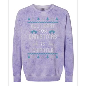 All I Want For Christmas Is Chipotle Lover Ugly Design  Colorblast Crewneck Sweatshirt