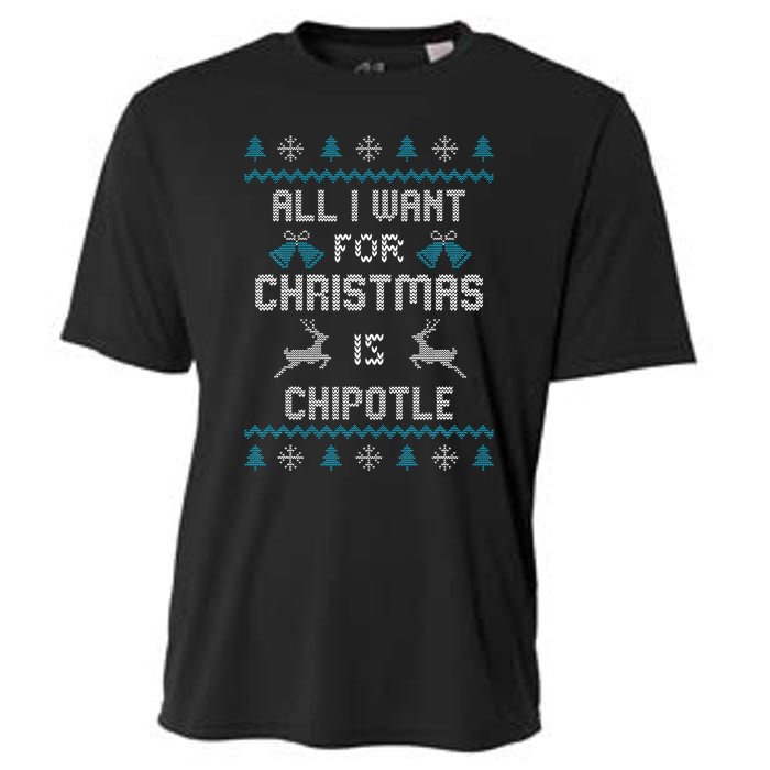 All I Want For Christmas Is Chipotle Lover Ugly Design  Cooling Performance Crew T-Shirt