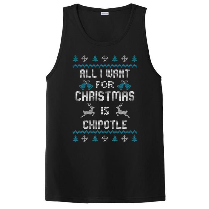 All I Want For Christmas Is Chipotle Lover Ugly Design  PosiCharge Competitor Tank