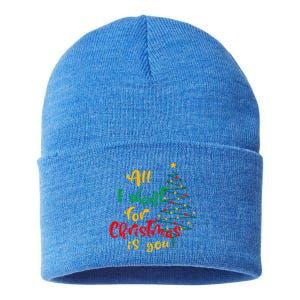 All I Want For Christmas Is You Ugly Christmas Tree Gift Sustainable Knit Beanie