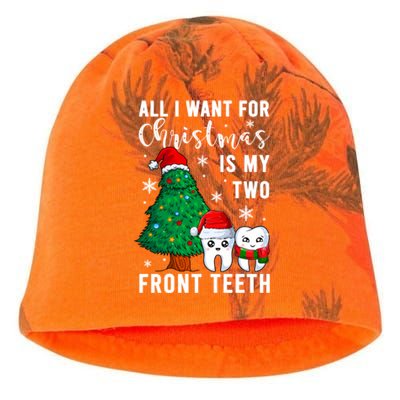 All I Want From Christmas Is My Two Front Teeth Gift Xmas Great Gift Kati - Camo Knit Beanie