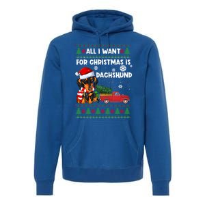 All I Want For Christmas Is Dachshund Ugly Christmas Sweater Gift Premium Hoodie