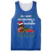 All I Want For Christmas Is Dachshund Ugly Christmas Sweater Gift Mesh Reversible Basketball Jersey Tank