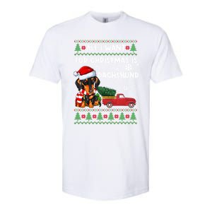 All I Want For Christmas Is Dachshund Ugly Christmas Sweater Gift Softstyle CVC T-Shirt