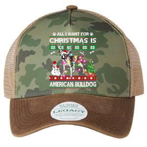 All I Want For Christmas Is American Bulldog Dog Xmas Gift Legacy Tie Dye Trucker Hat