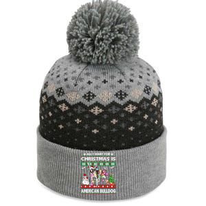 All I Want For Christmas Is American Bulldog Dog Xmas Gift The Baniff Cuffed Pom Beanie