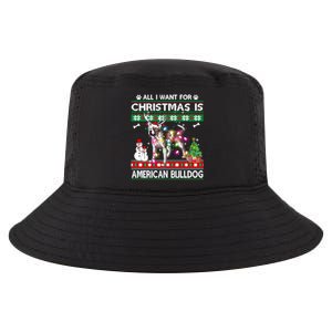 All I Want For Christmas Is American Bulldog Dog Xmas Gift Cool Comfort Performance Bucket Hat