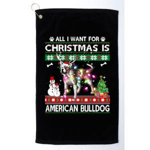 All I Want For Christmas Is American Bulldog Dog Xmas Gift Platinum Collection Golf Towel