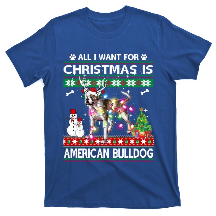 All I Want For Christmas Is American Bulldog Dog Xmas Gift T-Shirt