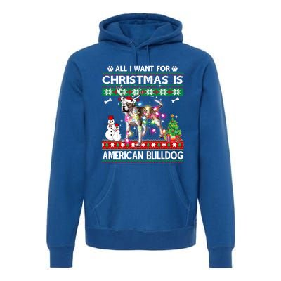 All I Want For Christmas Is American Bulldog Dog Xmas Gift Premium Hoodie