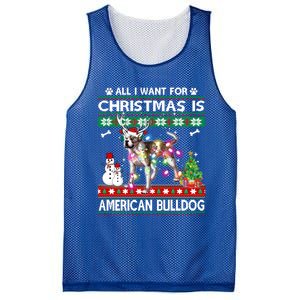 All I Want For Christmas Is American Bulldog Dog Xmas Gift Mesh Reversible Basketball Jersey Tank