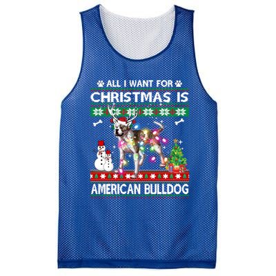 All I Want For Christmas Is American Bulldog Dog Xmas Gift Mesh Reversible Basketball Jersey Tank