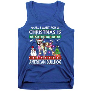 All I Want For Christmas Is American Bulldog Dog Xmas Gift Tank Top