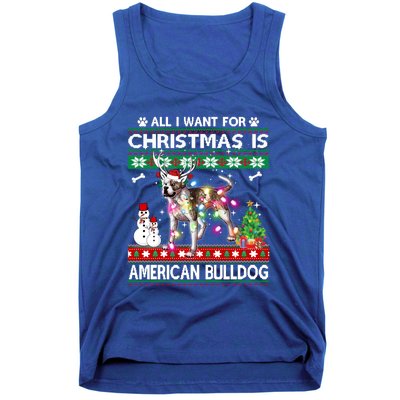 All I Want For Christmas Is American Bulldog Dog Xmas Gift Tank Top