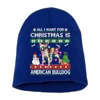 All I Want For Christmas Is American Bulldog Dog Xmas Gift Short Acrylic Beanie